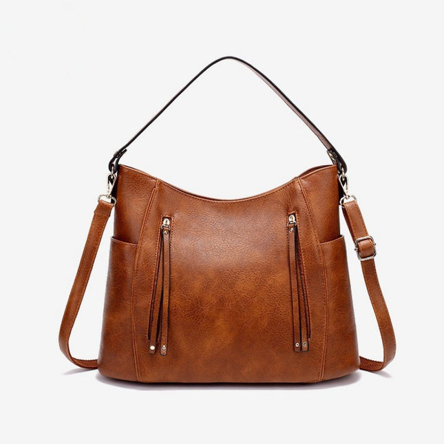 Women's Large Capacity PU Leather Handbag – Tassel Detail, Laptop Pocket, 3 Colors