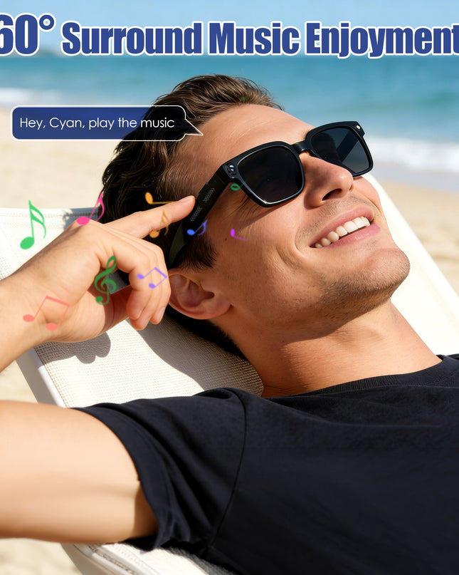 AI Smart Glasses – 1080P Camera, Voice Assistant, 139-Language Translation & Open-Ear Audio