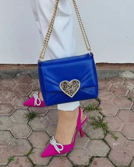 Women's Bow High Heel Sandals – Non-Slip, Black, Blue & Rose Red, EU 36–43