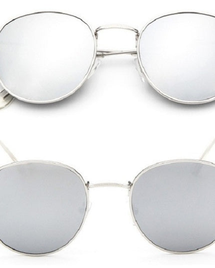 Retro Round Sunglasses for Women – Metal Frame, 14 Color Combos
