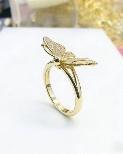 Gold Butterfly Diamond-Encrusted Ring