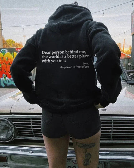 "Dear Person Behind Me" Sentiment Hoodie – Unisex Pullover