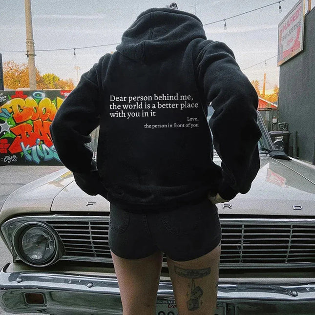 "Dear Person Behind Me" Sentiment Hoodie – Unisex Pullover