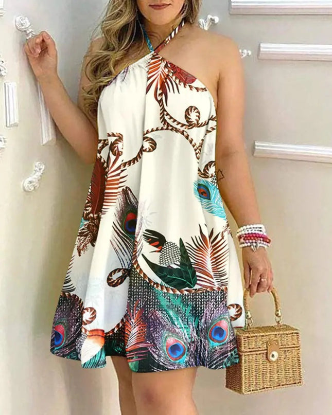 Off-Shoulder Midi Dress – Sleeveless A-Line Summer Dress