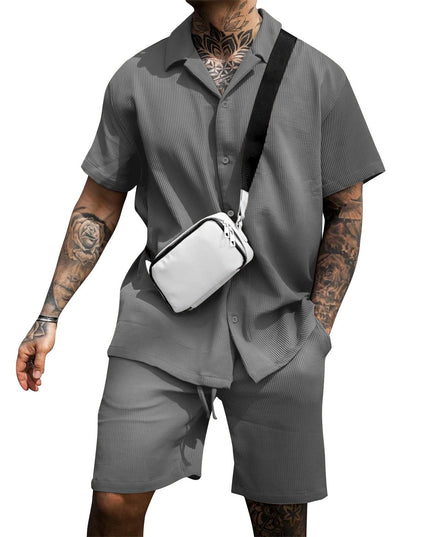 Men's Cotton Polo Shirt & Shorts Set – Casual 2-Piece Summer Suit | 5 Colors | S–XXXL