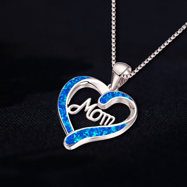 MOM Heart Pendant Necklace | Mother's Day Gift Jewelry