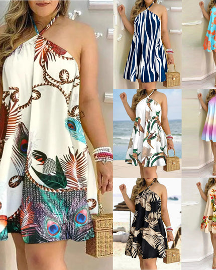 Off-Shoulder Midi Dress – Sleeveless A-Line Summer Dress