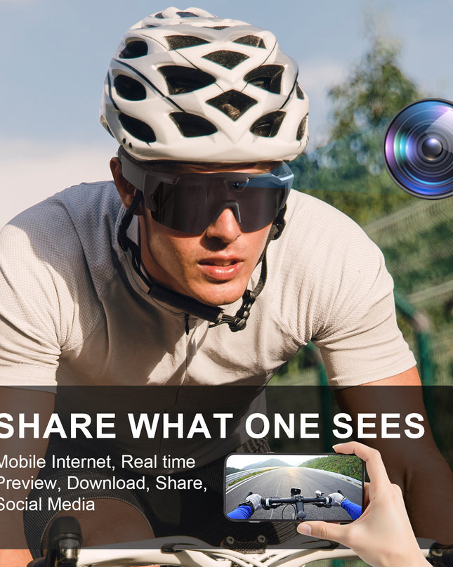AI Smart Riding Glasses with Built-In Camera – Multiple Lens Types & Storage Options