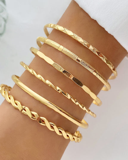 Bohemian Gold Chain Bracelet Set – 6-Piece Stacked Jewelry