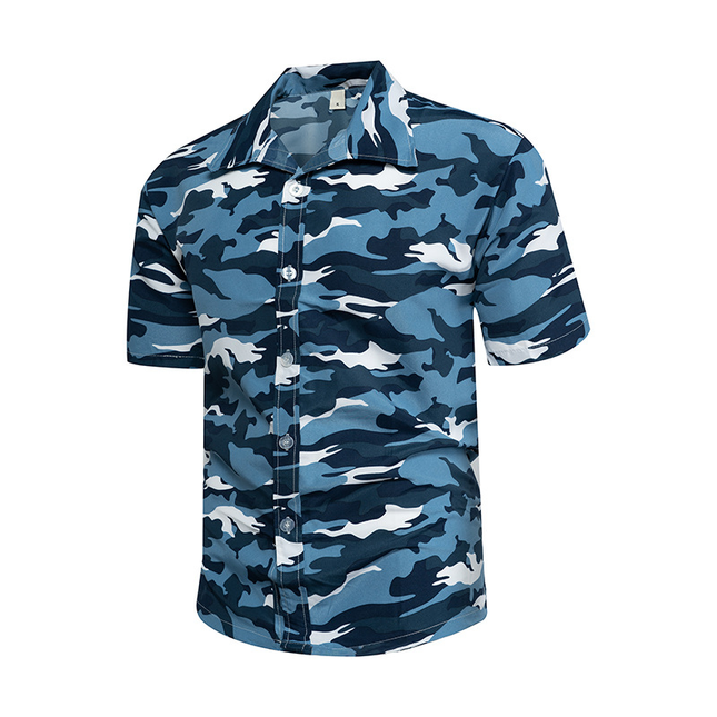 Men's Retro Hawaiian Floral Short-Sleeve Shirt