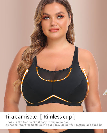 Women's Large Size No Underwire Wide Back Strap Bra