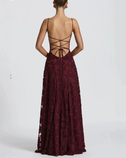 Women's Backless Lace-Up Sling Dress – Sexy High-Waist Sleeveless | Prom & Party | 5 Colors