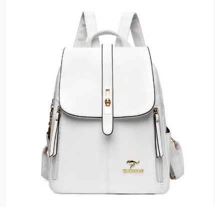 Women's Multi-Function Leather Backpack – Anti-Theft, Waterproof, 20–35L