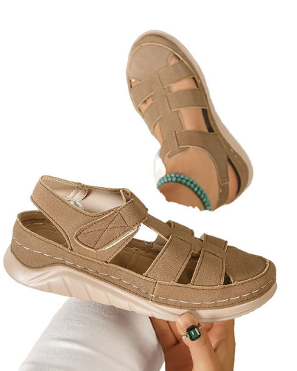 Women's Harajuku Closed-Toe Platform Sandals – Velcro, Bold Fashion Style, 2 Colors, US 6–9