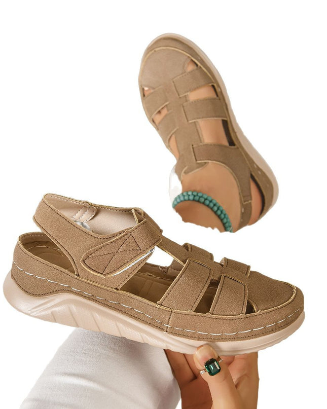 Women's Harajuku Closed-Toe Platform Sandals – Velcro, Bold Fashion Style, 2 Colors, US 6–9