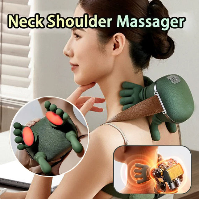 4D Kneading Neck & Shoulder Massager with Heat | Cordless Wireless Relief