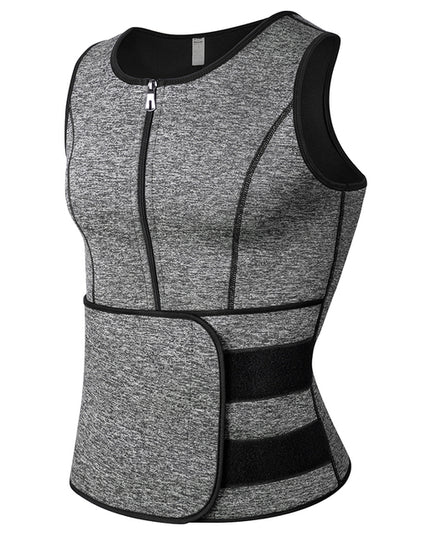 Men's Sauna Sweat Vest – Waist Trainer, High Collar, Slim Fit, S–3XL
