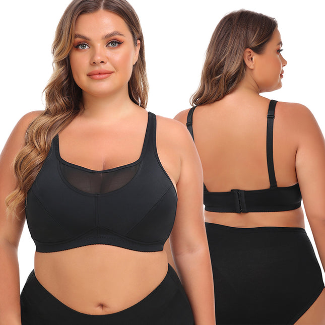Women's Large Size No Underwire Wide Back Strap Bra
