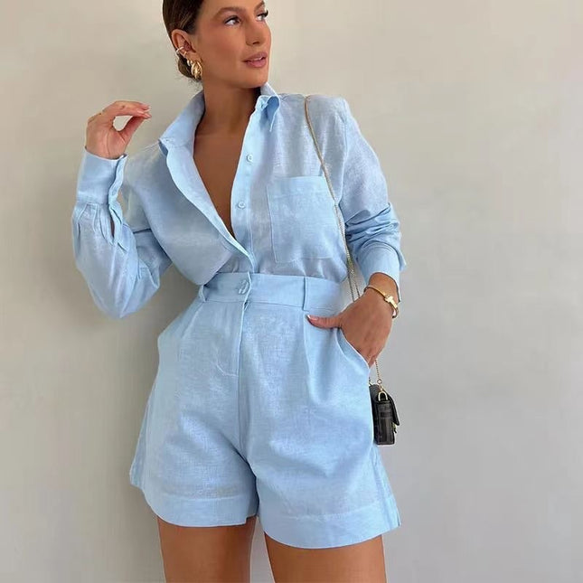 Cotton Shirt & Shorts Set