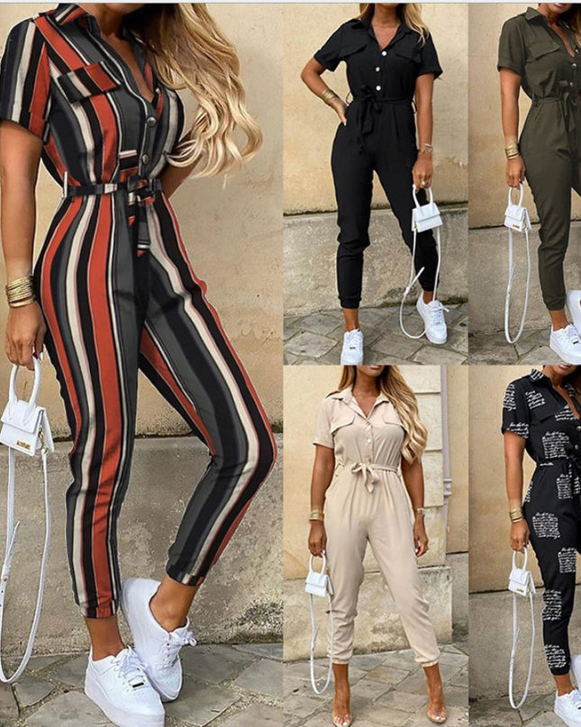 Collared Belted Jumpsuit