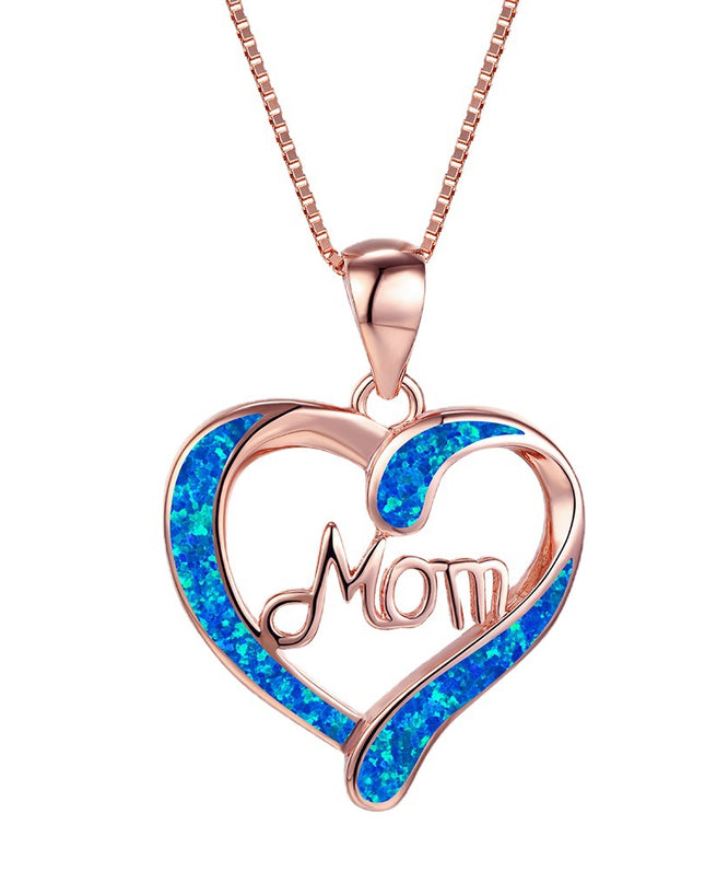 MOM Heart Pendant Necklace | Mother's Day Gift Jewelry