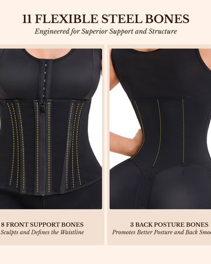 Fajas Colombianas Overbust Shapewear – 11 Steel Bones, Tummy Control, Butt Lifter, S–3XL