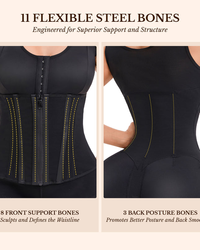 Fajas Colombianas Overbust Shapewear – 11 Steel Bones, Tummy Control, Butt Lifter, S–3XL