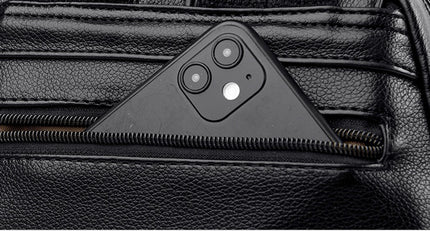 Women's Multi-Function Leather Backpack – Anti-Theft, Waterproof, 20–35L