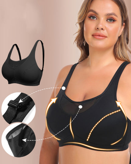 Women's Large Size No Underwire Wide Back Strap Bra