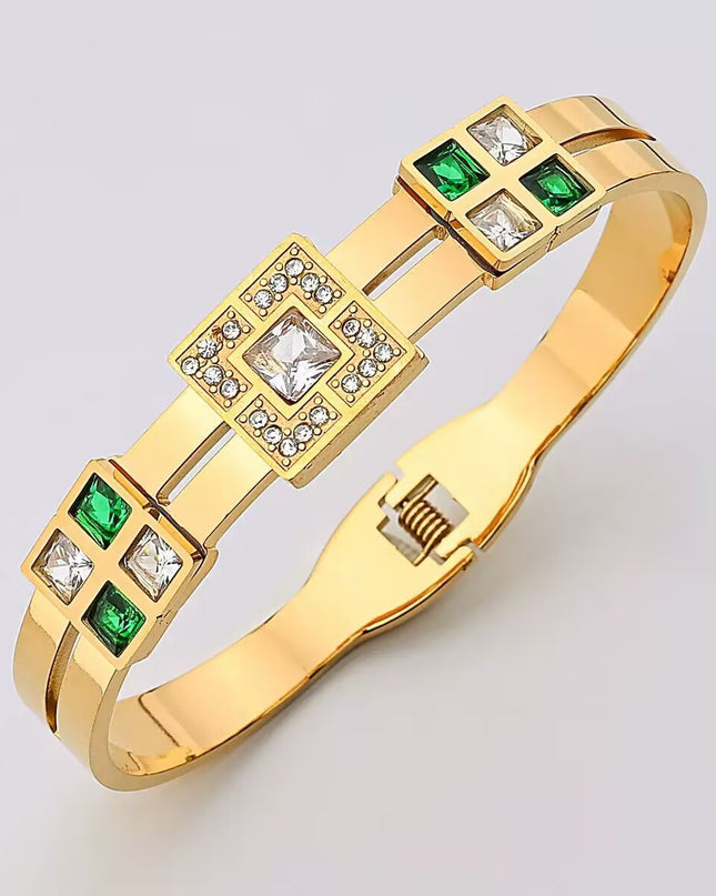 Women's Diamond Titanium Steel Bracelet – Light Luxury Style