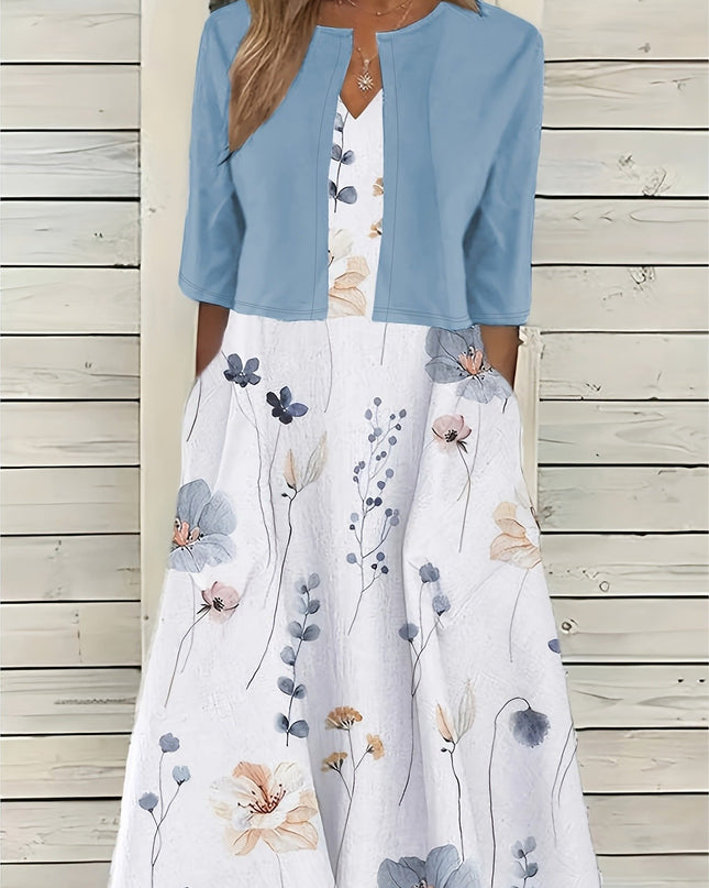 Women's  Flared Dress Suit – 3D Pattern, 11 Colors, S–5XL