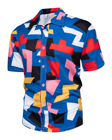 Men's Floral Short-Sleeved Hawaiian Retro Shirt