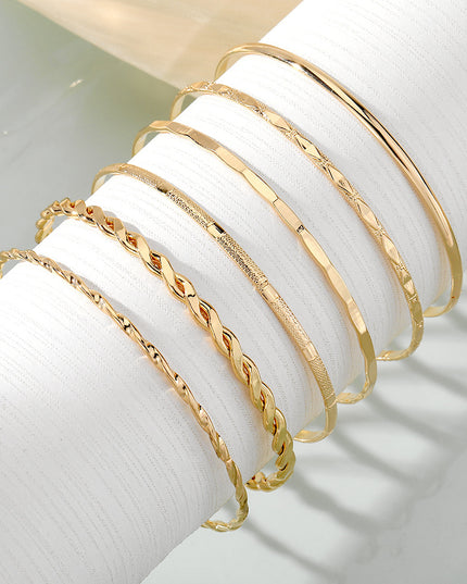 Bohemian Gold Chain Bracelet Set – 6-Piece Stacked Jewelry