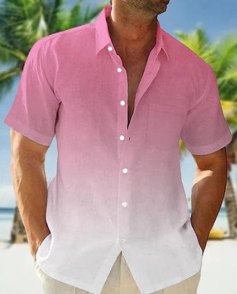 Men's Tropical Print Short-Sleeve Shirt