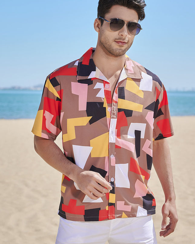 Men's Floral Short-Sleeved Hawaiian Retro Shirt
