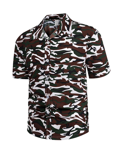 Men's Retro Hawaiian Floral Short-Sleeve Shirt