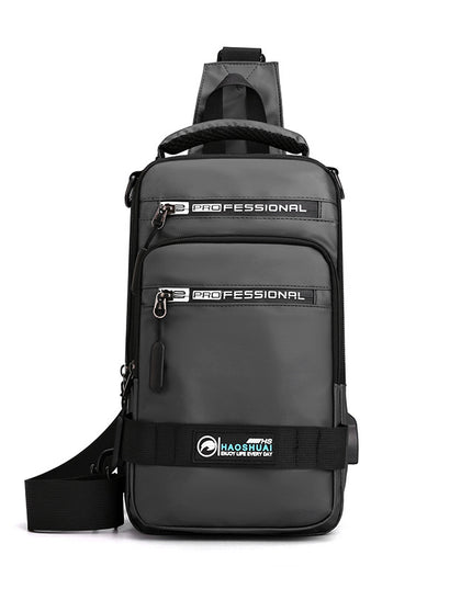 Multifunction Bags For Men Nylon Backpack Crossbody Shoulder Bag With USB Charging Port Chest Bags Pack