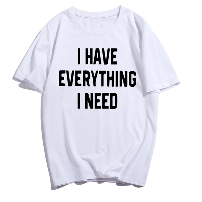 "Everything I Need" Couples Matching T-Shirt – His & Hers, Black or White, Sizes S–3XL