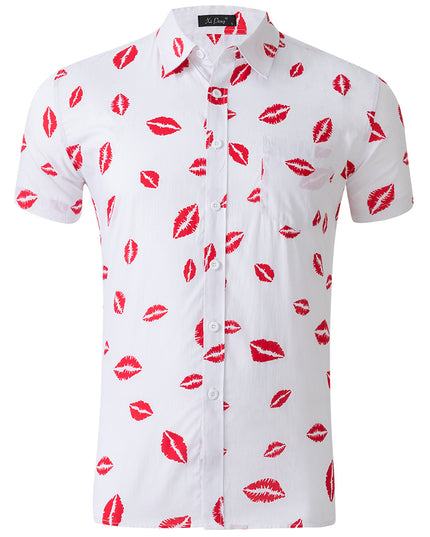 Men's 100% Cotton Printed Short Sleeve Shirt – 13 Prints, Sizes S–XXL