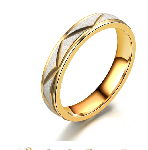 24K Gold Plated Stainless Steel Ring – 4mm & 6mm | Sizes 5–13