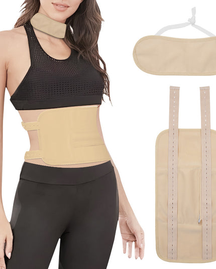 Reusable Castor Oil Pack Elastic Belt Suit – Waist & Neck Bag Set, 4 Colors