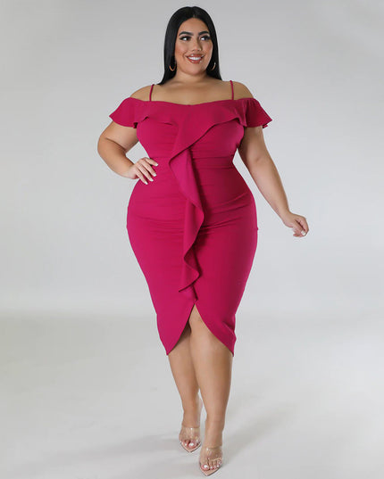 High Waist A-Line Midi Dress | Raglan Sleeve Everyday Dress