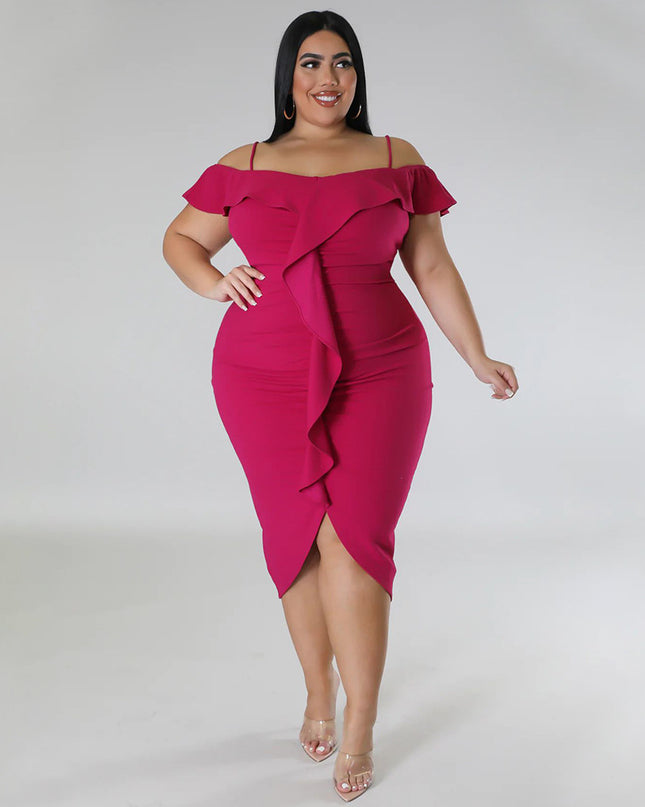 High Waist A-Line Midi Dress | Raglan Sleeve Everyday Dress