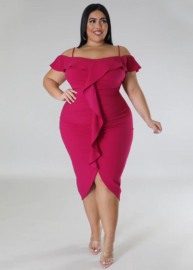 High Waist A-Line Midi Dress | Raglan Sleeve Everyday Dress