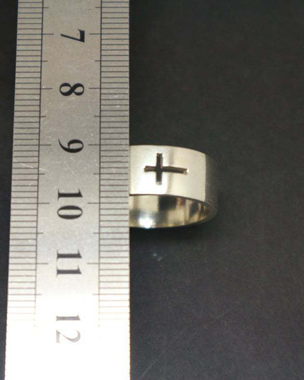 Cross Design Stainless Steel Couple Ring