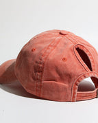 Washed horsetail cap/Orange / Adjustable