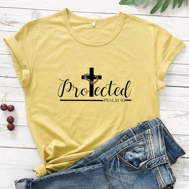Women's Christian Inspirational Printed T-Shirt – Cotton, 14 Colors, Sizes S–3XL