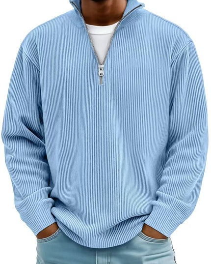 Men's Quarter Zip Stand Collar Sweatshirt – Warm Casual Pullover | 10 Colors | S–5XL