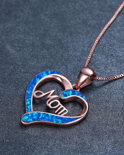 MOM Heart Pendant Necklace | Mother's Day Gift Jewelry