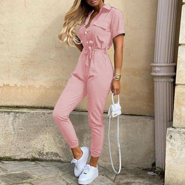 Collared Belted Jumpsuit